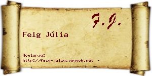 Feig Júlia névjegykártya